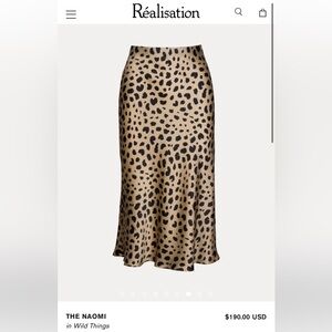 Realisation Par Brown Black Slip Midi Skirt Cocktail